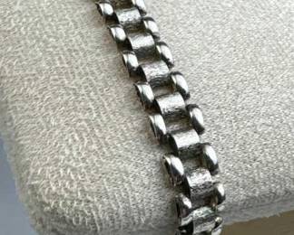 925 Silver Italy Panel Link Bracelet