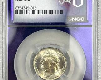 1945-D Silver War Nickel, NGC MS66 Purple Core