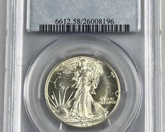 1941-D Walking Liberty Silver Half, PCGS AU58