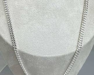 925 Silver Miami Cuban Link 24" Chain Necklace