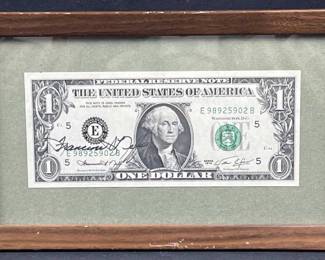 1974 US $1 Bill Signed by Treasurer