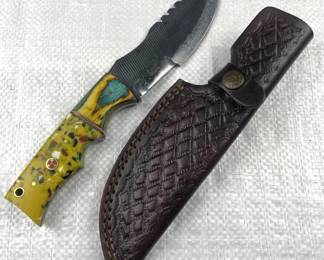 Handmade Steel Fixed Blade Huntsman Knife & Sheath