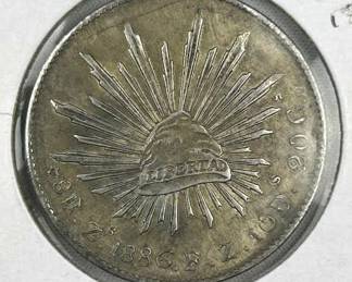 1886-Zs Mexico 8 Reales Silver, Quality