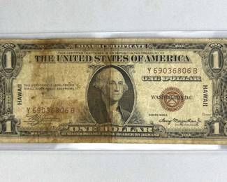1935A Hawaii US $1 Silver Cert. Issued in WWII