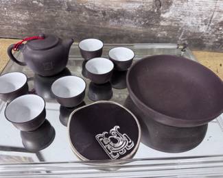 Vintage new tea or sake set