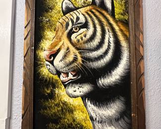 Tiger Velvet Painting