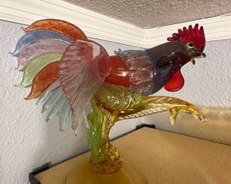 Beautiful Murano Rooster Art Glass