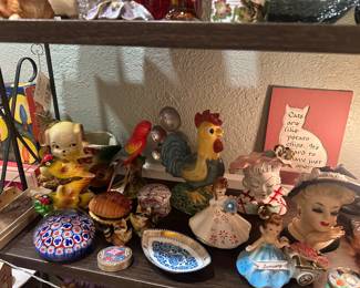 Paperweight, trinket boxes