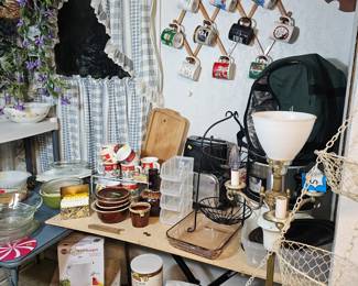 Collectible mugs, pyrex, stoneware, etc. 