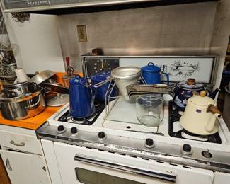 Enamelware, teapots, cookware