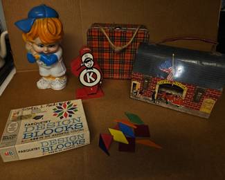 Various toy and childhood collectibles