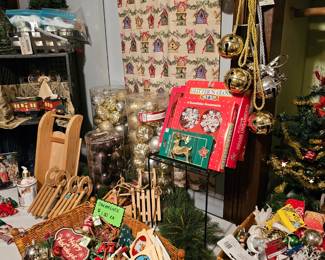 Christmas Ornaments, swag, tinsel, garlands and more!