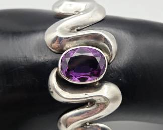 Taxco Sterling Silver Amethyst Bracelet