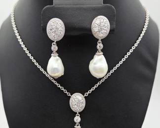 Sterling Silver Judith Ripka Pearl Set