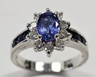 14K Yellow Gold Tanzanite & Diamond Ring