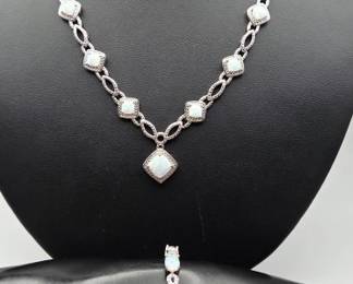 BBJ Sterling Silver Lab Opal Set