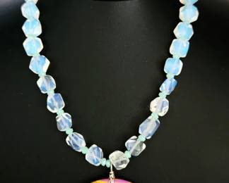 925 Sterling Silver Rainbow Calsilica 