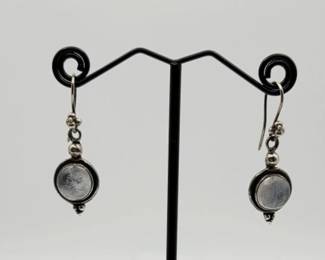 Sterling Silver Rainbow Moonstone Earrings