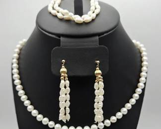 14k Gold Freshwater Pearl Set