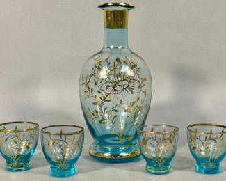 Mid Cantury Glass Cordial Set