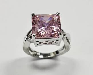 Sterling Silver Pink Cubic Zirconia Ring