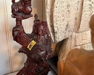 Hand carved wood statue