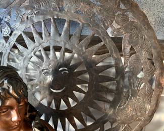 Hand cut sun medallion/wall art
