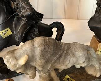 Carved stone buffalo