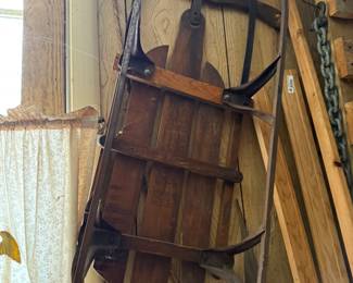 vintage wooden sled