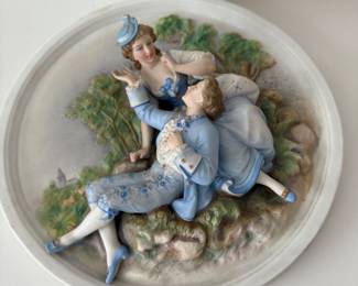 3D bisque porcelain wall plaque