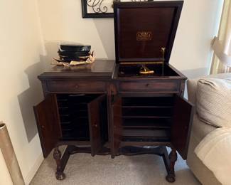 Antique Victrola & cabinet