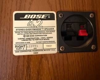 vintage 1985 Bose 4.2 Stereo Everywhere Bookshelf speakers (not tested)