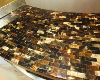 Tesselated horn & silver leaf