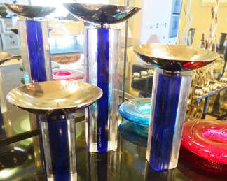 Venini Candleboi cobalt candlesticks