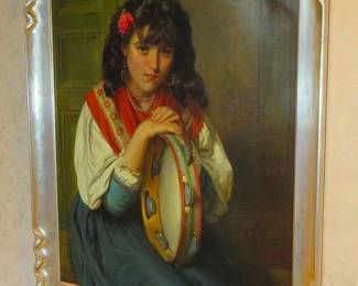 John Bagnold Burgess Gypsy Girl oil painting 1800s