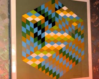Victor Vasarely "Homage to the Hexagon" signed
