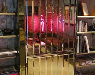 Mirrored bar cabinet
