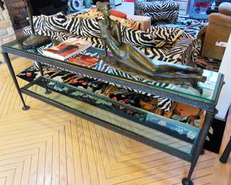 Tom Corbin custom bronze sofa table