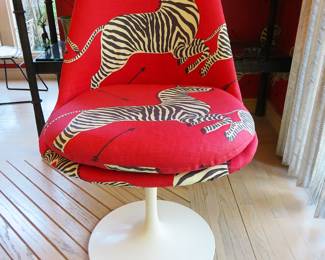 Saarinen Tulip chair with Scalamandre fabric