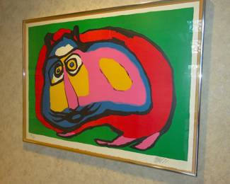 Karel Appel "Pink Nose Pussycat" signed