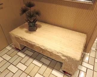 Travertine coffee table