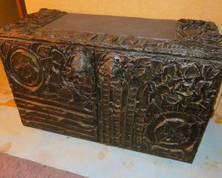Paul Evans 1970 brutalist sculpted bronze sideboard