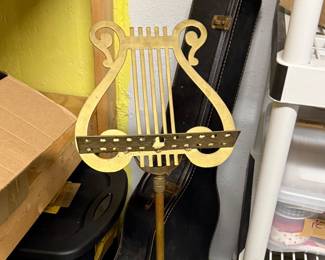 vintage brass lyre form music stand