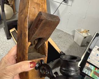 vintage wooden hand plane wall sconce