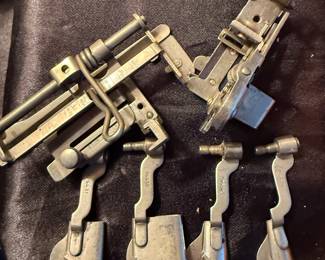 Antique Singer sewing oak puzzle box & attachments