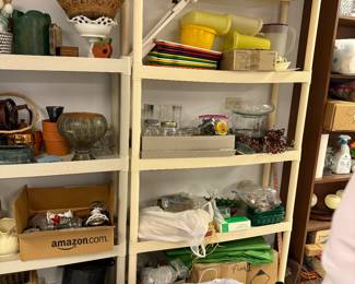 Floral making supplies; shelving racks