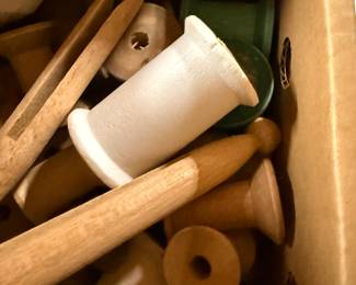 vintage wooden spools