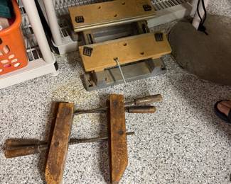 vintage wooden clamps