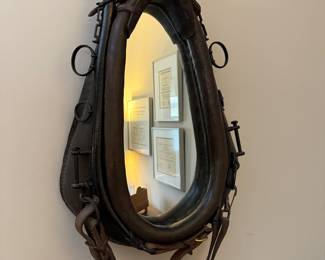 Antique horse collar mirror