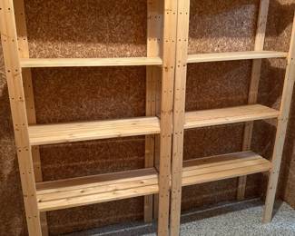 wooden shelving racks